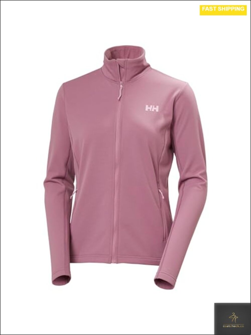 Women's Fleece Jacket Grid Fleece Construction Zipper Recycled Polyester